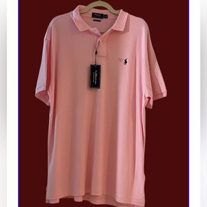Polo Ralph Lauren Pink Classic Fit Cotton short sleeve navy blue logo Large